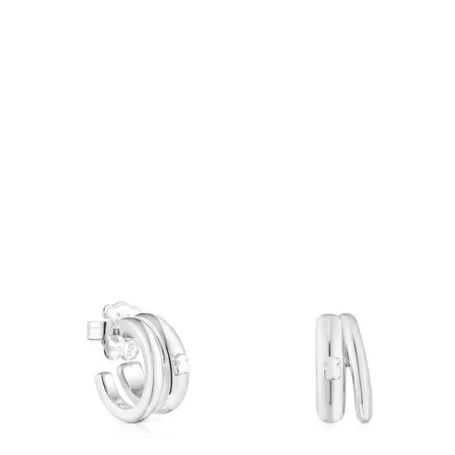 Shop Boucles d’oreilles double anneau Fellow en Boucles D'oreilles En Argent | Créoles