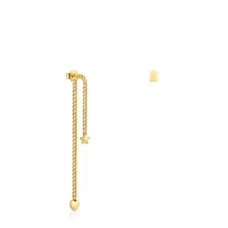 Best Boucles d’oreilles en argent plaqué or 18 ct courtes/longues Bold Motif Boucles D'oreilles En Argent | Boucles D'oreilles Longues
