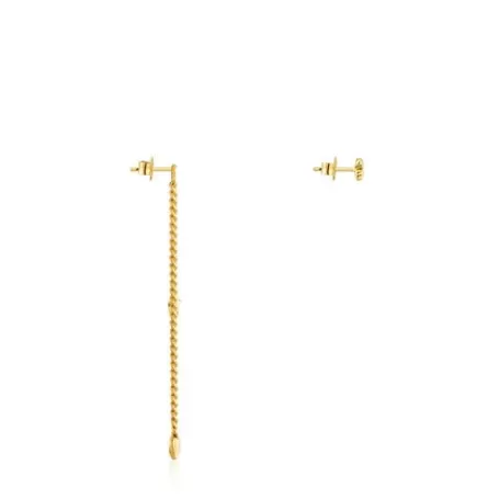 Best Boucles d’oreilles en argent plaqué or 18 ct courtes/longues Bold Motif Boucles D'oreilles En Argent | Boucles D'oreilles Longues