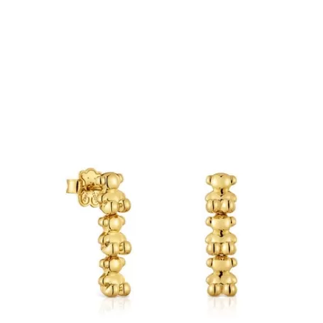 Best Sale Boucles d’oreilles en argent plaqué or 18 ct motifs ourson longues Bold Bear Boucles D'oreilles En Argent | Boucles D'oreilles Longues