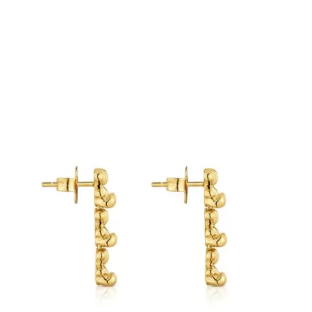 Best Sale Boucles d’oreilles en argent plaqué or 18 ct motifs ourson longues Bold Bear Boucles D'oreilles En Argent | Boucles D'oreilles Longues