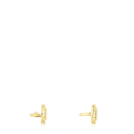 Cheap Boucles d’oreilles grimpantes argent vermeil et diamants Logo Boucles D'oreilles En Argent