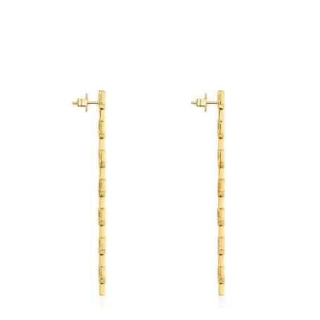Cheap Boucles d’oreilles logo en argent plaqué or 18 ct, 30 mm longues MANIFESTO Boucles D'oreilles En Argent | Boucles D'oreilles Longues