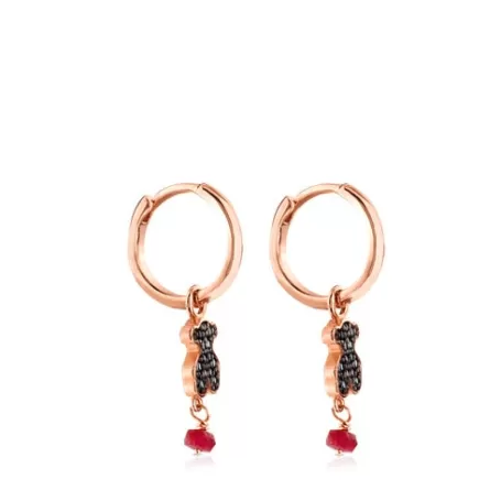 Sale Boucles d'oreilles Motif en Vermeil rose Boucles D'oreilles En Argent | Créoles