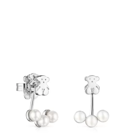 Store Boucles d'oreilles Nocturne courtes en Argent avec Perles Boucles D'oreilles En Argent | Boucles D'oreilles Perles