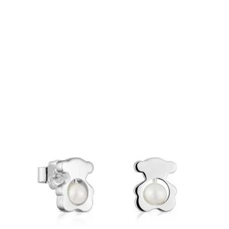 Best Sale Boucles d’oreilles ourson et perles de culture petites 10 mm I-Bear Boucles D'oreilles En Argent | Boucles D'oreilles Petits