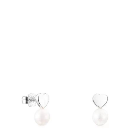 Flash Sale Boucles d'oreilles Puppies cœur en Argent et Perle Boucles D'oreilles En Argent | Boucles D'oreilles Petits