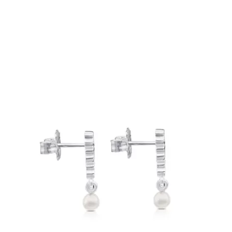 Store Boucles d'oreilles Straight en Argent Boucles D'oreilles En Argent | Boucles D'oreilles Perles