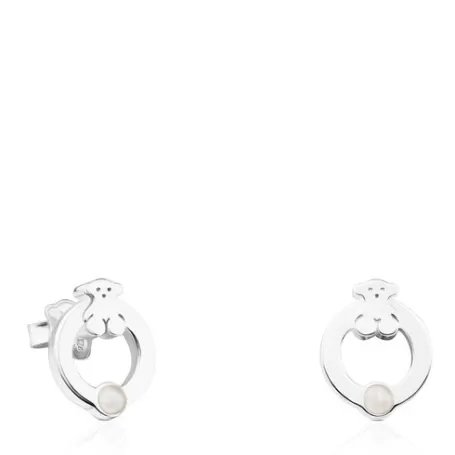 Cheap Boucles d’oreilles Super Power en Argent avec Perle Boucles D'oreilles En Argent | Boucles D'oreilles Petits