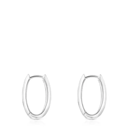 New Boucles d’oreilles Basics ovales en Boucles D'oreilles En Argent | Créoles