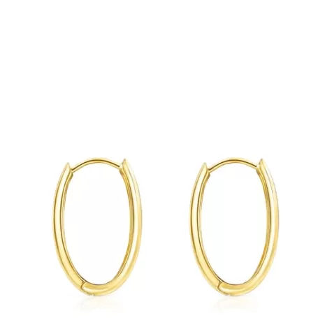 Cheap Boucles d’oreilles Basics ovales en Argent vermeil Boucles D'oreilles En Argent | Créoles