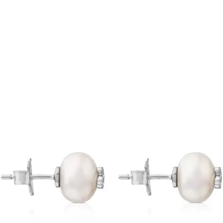 Cheap Boucles d’oreilles Puppies en or blanc et diamants Boucles D'oreilles Petits | Boucles D'oreilles Perles