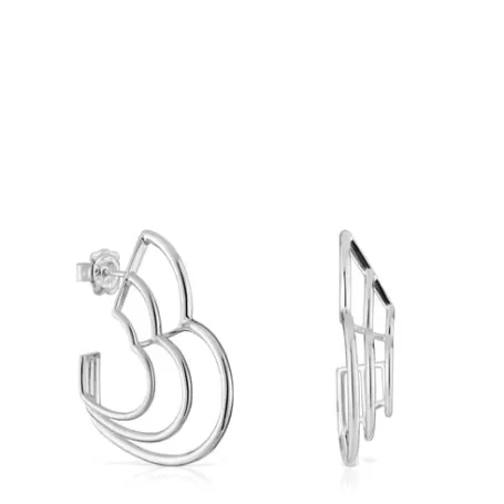 Shop Boucles d’oreilles triple cœur en Bickie Boucles D'oreilles En Argent | Créoles