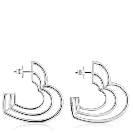 Shop Boucles d’oreilles triple cœur en Bickie Boucles D'oreilles En Argent | Créoles