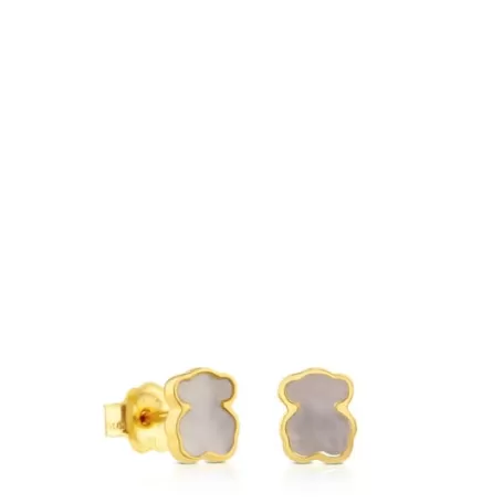 Best Boucles d’oreilles XXS ours en Or et Nacre Des Boucles D'oreilles En Or | Boucles D'oreilles Petits