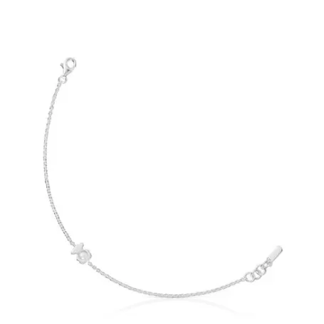 Cheap Bracelet chaîne avec ourson et perle de culture I-Bear Bracelets En Argent | Bracelets En Perles