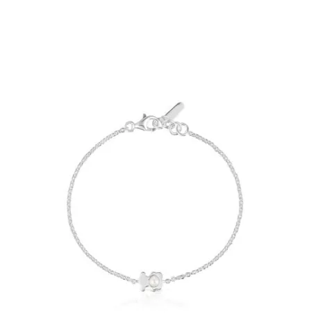 Cheap Bracelet chaîne avec ourson et perle de culture I-Bear Bracelets En Argent | Bracelets En Perles