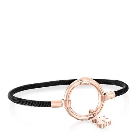Best Bracelet Hold en Argent Vermeil rose et Acier IP noir Bracelets En Argent | Bracelets Manchette