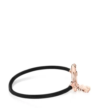 Best Bracelet Hold en Argent Vermeil rose et Acier IP noir Bracelets En Argent | Bracelets Manchette