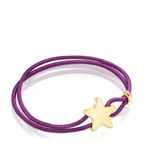 Best Bracelet élastique Sweet Dolls lilas avec étoile en argent vermeil Bracelets En Argent | Bracelets En Cordon Et Fil