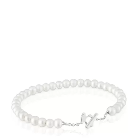 Cheap Bracelet manchette avec perles de culture I-Bear Bracelets En Argent | Bracelets En Billes