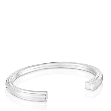 Shop Bracelet manchette en avec motif ourson  1950 Bracelets En Argent | Bracelets Manchette