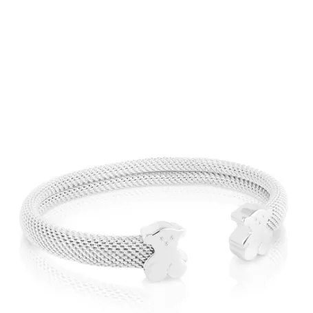 Cheap Bracelet manchette Mesh en Argent Bracelets En Argent | Bracelets Manchette