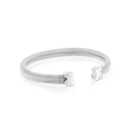 Store Bracelet manchette Mesh en Argent Bracelets En Argent | Bracelets Manchette