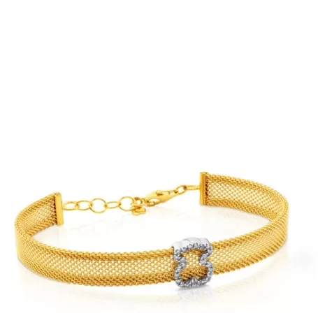 Store Bracelet Mesh en or avec diamants Bracelets En Or | Bracelets Chaîne