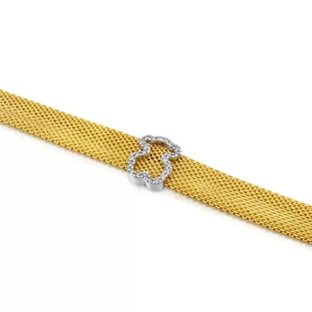 Store Bracelet Mesh en or avec diamants Bracelets En Or | Bracelets Chaîne