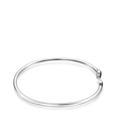 Clearance Bracelet Mini Onix en Argent avec Onyx Bracelets En Argent | Bracelets Manchette