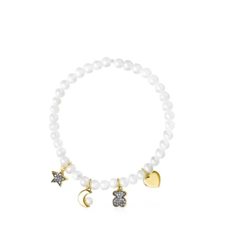 New Bracelet Nocturne en Perles, Or Vermeil et Diamants Bracelets En Argent | Bracelets En Perles