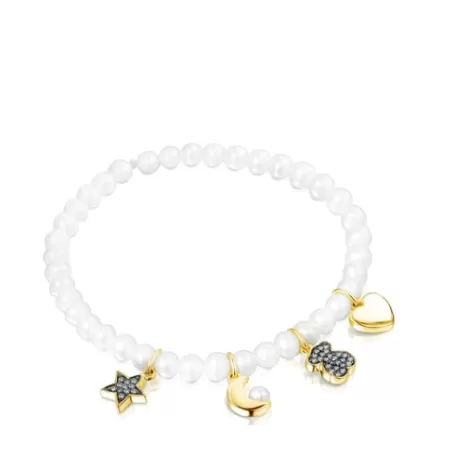 New Bracelet Nocturne en Perles, Or Vermeil et Diamants Bracelets En Argent | Bracelets En Perles