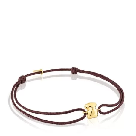 Best Sale Bracelet ourson en et cdon marron Balloon Bracelets En Or | Bracelets En Cordon Et Fil