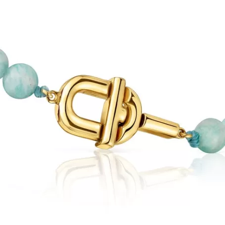 Best Sale Bracelet MANIFESTO en argent plaqué or 18 ct et amazonites Bracelets En Argent | Bracelets En Billes