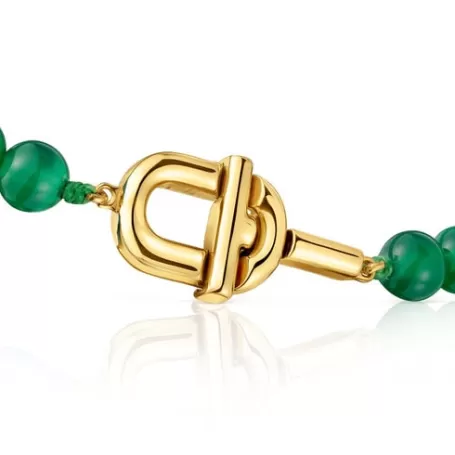 Cheap Bracelet MANIFESTO en argent plaqué or 18 ct et traité calcédoines Bracelets En Argent | Bracelets En Billes