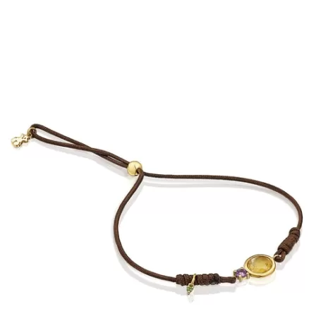 Fashion Bracelet Virtual Garden en nylon avec citrine et Bracelets En Or | Bracelets En Cordon Et Fil