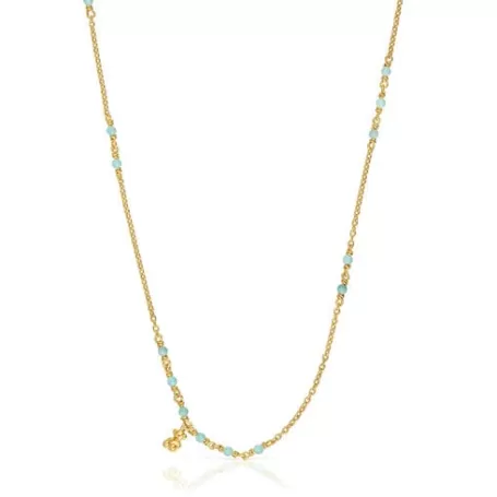 Clearance Collier argent vermeil et amazonite Bold Bear Colliers En Argent | Colliers Courts