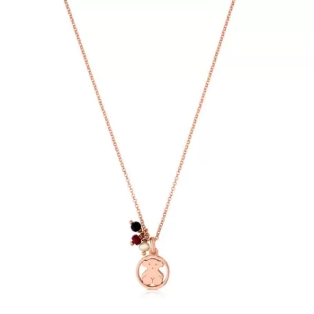 Fashion Collier Camille en Vermeil avec Onyx, Rubis et Perle. Pendentifs En Argent | Colliers Courts