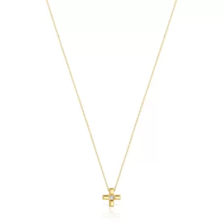 New Collier croix en or et diamants court Basics Colliers Courts