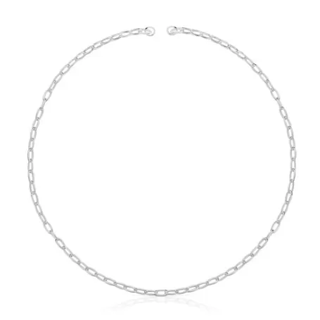 Clearance Collier en court Hold Oval Colliers En Argent | Colliers Courts