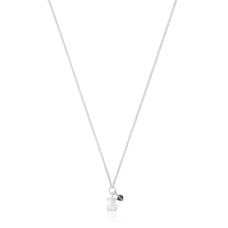 Best Sale Collier en argent et améthyste ourson Bold Motif Colliers En Argent | Colliers Courts