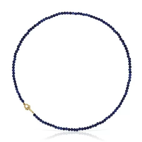 Best Collier en argent plaqué or 18 ct et sodalite MANIFESTO Colliers En Argent | Colliers Courts
