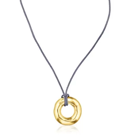 New Collier Luah donut en argent vermeil Pendentifs En Argent | Colliers Long