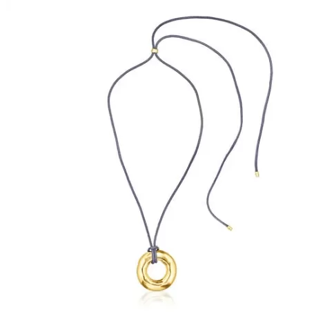 New Collier Luah donut en argent vermeil Pendentifs En Argent | Colliers Long