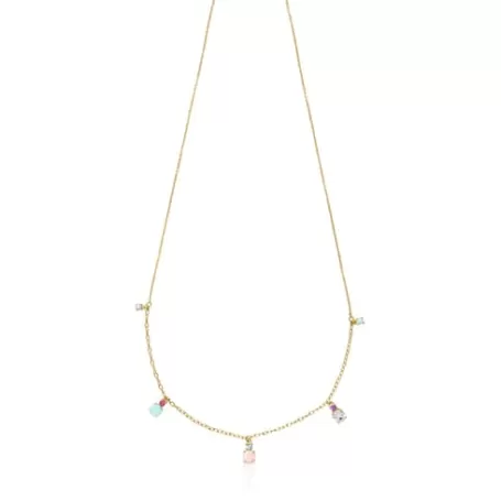 Cheap Collier Mini Ivette en Or avec Pierres précieuses Colliers En Or | Colliers Courts