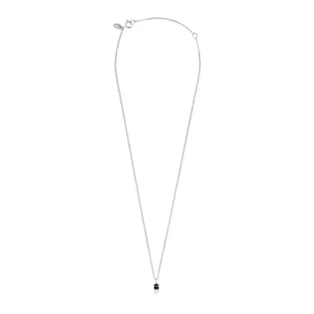 Clearance Collier Mini Onix en Argent avec Onyx Colliers En Argent | Colliers Courts