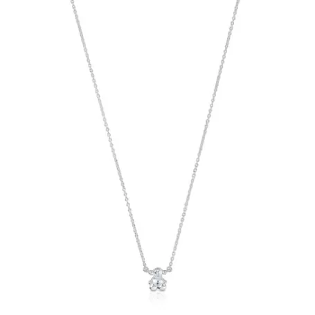 Fashion Collier motif ourson en et quartz cristal de roche court Color Bear Colliers Courts