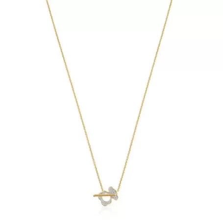 Best Sale Collier ourson or et diamants court I-Bear Colliers En Or | Colliers Courts