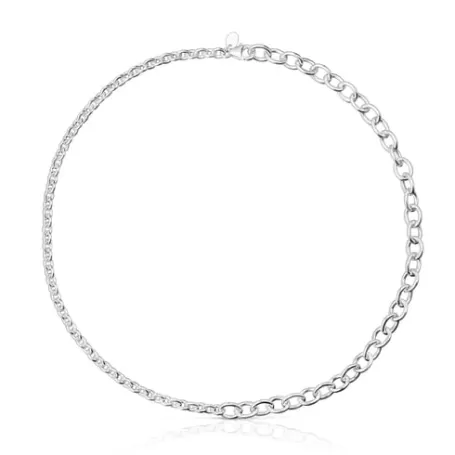 Cheap Collier ras du cou avec anneaux ronds en Calin Colliers En Argent | Ras De Cou